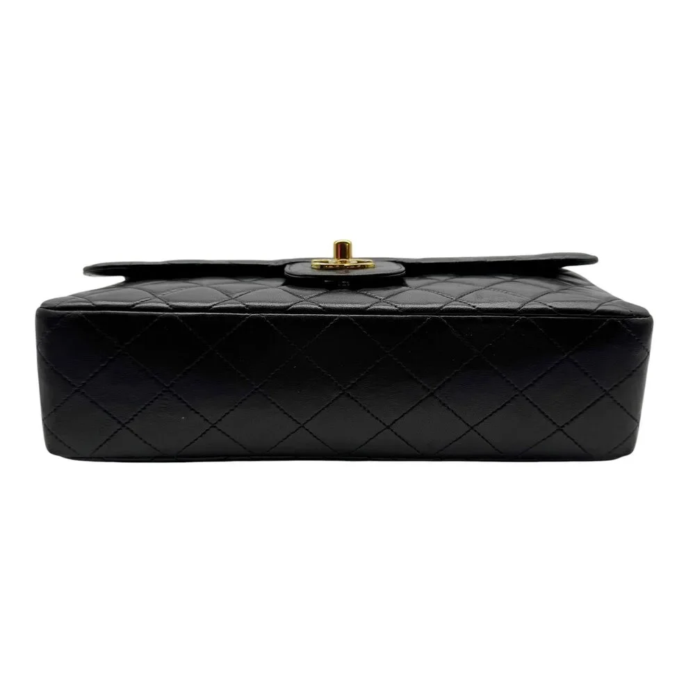 Chanel Black Matelasse Lambskin Top Handle Kelly Flap Bag 1994-96
